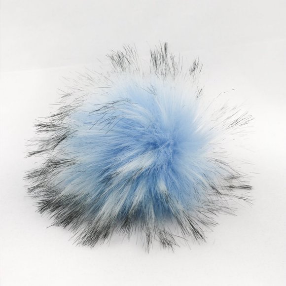 $6 Add-on Removable Light Blue Pompom with Snap - Picture 1 of 1